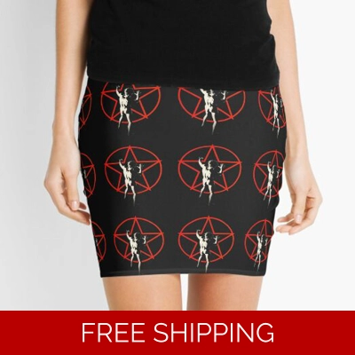Mini Skirt Black Multi Red Star Man logo